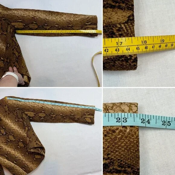 Carlisle Jacket Size 6 Cropped Snake Print Structured Quilted Blazer Y2K Vintage - Picture 10 of 13